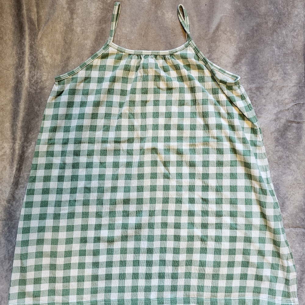 Crewcuts Green and White Plaid Dress